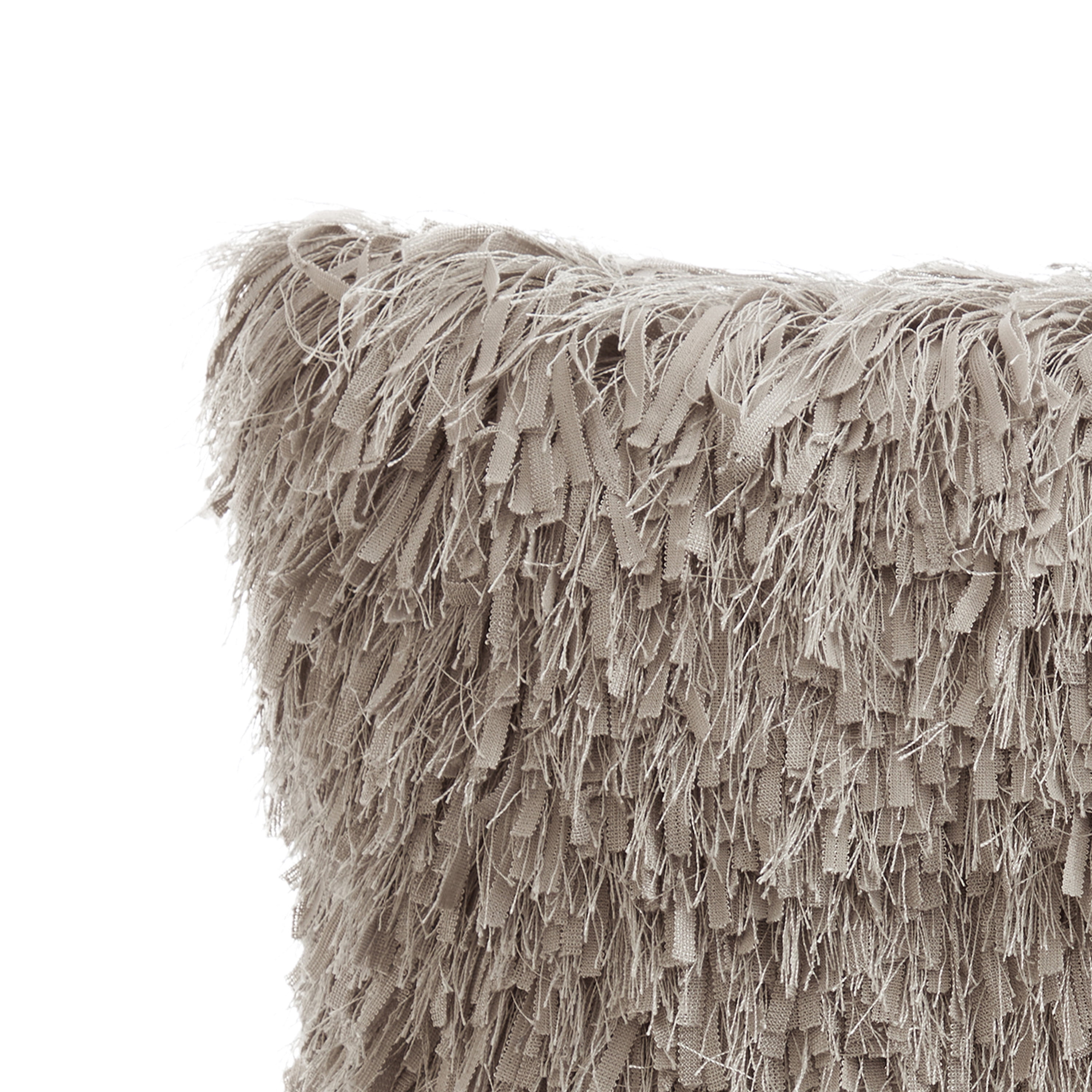 VCNY Home Keegan 18" x 18" Taupe Polyester Solid Shag Decorative Pillow