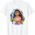 thumbnail image 1 of Disney Moana Beautiful Floral Face Portrait White T-Shirt All size S-3XL, 1 of 4