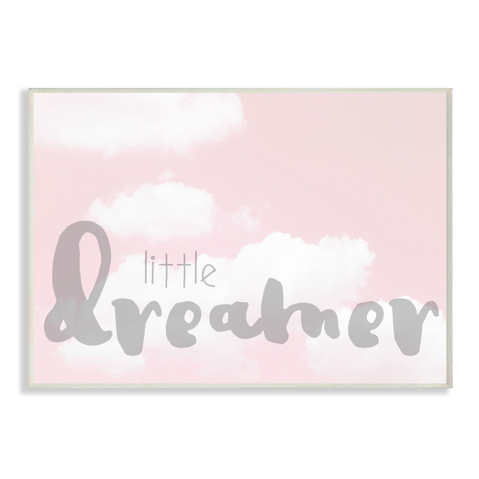 The Kids Room by Stupell Little Dreamer Typography Pink Clouds Wall Plaque Art, 10 x 0.5 x 15