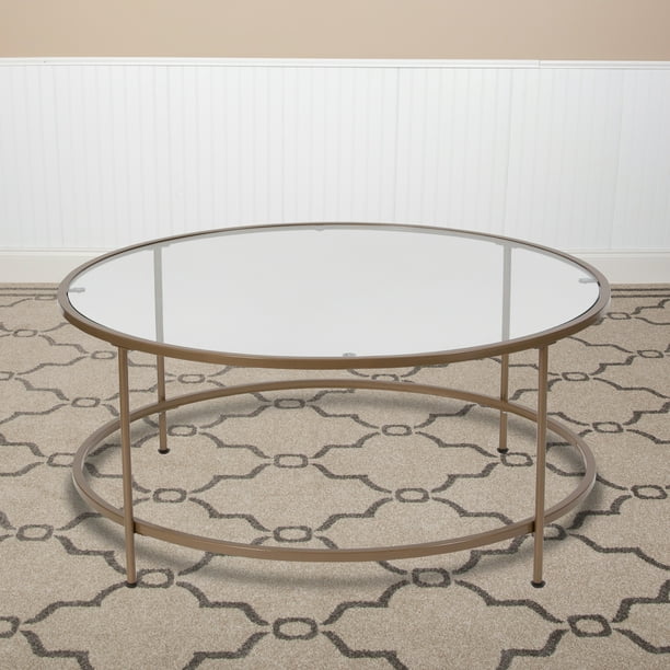 Flash Furniture Round Glass Coffee Table With Matte Gold Frame Com Flash Furniture Round Glass Coffee, How To Remove Scratches From A Glass Coffee Table