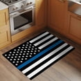 thumbnail image 3 of 2x3 Door Mat Rug, Blue White American Police Flag Non-Skid Rubber Backing Large Rectangle Rugs - Living Room Bedroom Home Office, Honoring Law Enforcement Officers Indoor Floor Carpets Washable Rug, 3 of 9