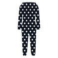 thumbnail image 5 of Xdegoge Womens Fleece Pajamas Sleepwear Fuzzy Winter Onesies Polka Dot Vintage Loose Hooded Cozy One Piece Long Sleeve Zip Up Jumpsuits Pjs Outfits, 5 of 6