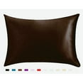 thumbnail image 1 of CawBing 1PCS Pure Emulation Satin Silk Pillowcase Square Pillow Single Cover Chair Seat Soft Mulberry Plain Pillow Case Pillow Cover i, 1 of 6