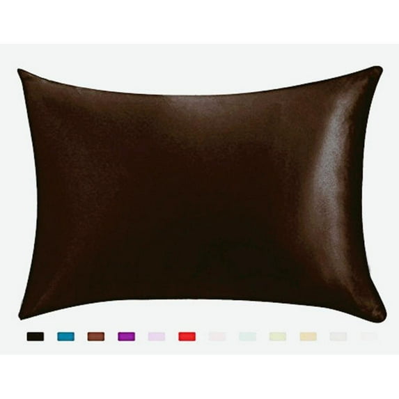 CawBing 1PCS Pure Emulation Satin Silk Pillowcase Square Pillow Single Cover Chair Seat Soft Mulberry Plain Pillow Case Pillow Cover i