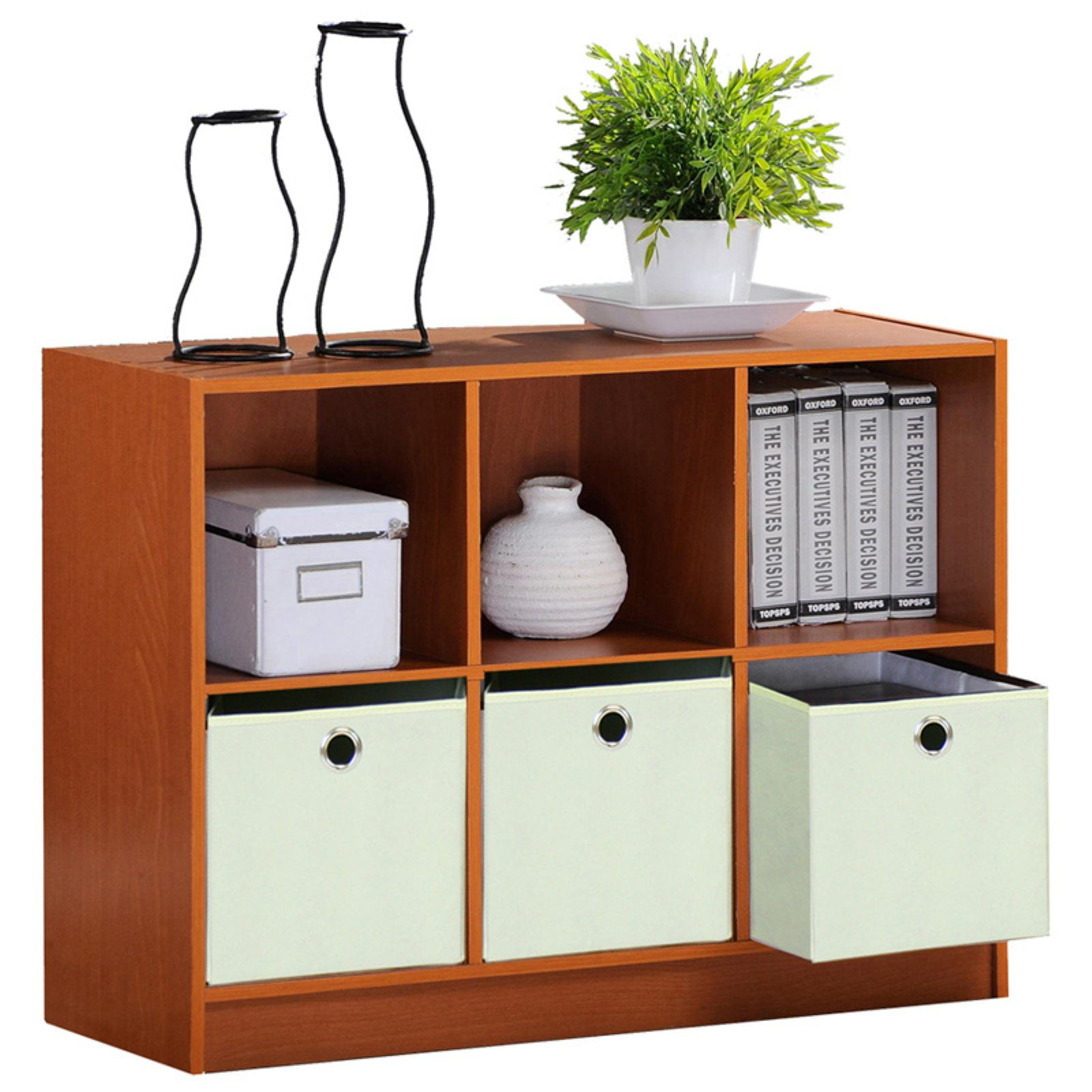 Furinno Basic 6 Cube Storage Organizer Bookcase Storage with Bins