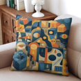 thumbnail image 4 of High-Quality Boho Pillow Covers, Mid Century Abstract Art Design, 20x20, Set of 2 - Linen Material, Perfect for Bohemian Home Décor, Couch, Sofa, Outdoor, Farmhouse Style, 4 of 7