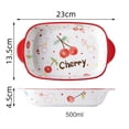thumbnail image 2 of 500ML Ceramic Tableware Household Baking Cheese Baked Rice Baking Tray Oven Microwave Double Ear Plate, 2 of 4