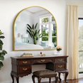 thumbnail image 6 of Arched Wall Mirror 24x20 Inch Black Metal Frame Tempered Glass Large Decorative Crystal Clear Shatterproof Mirror for Entryway Living Room Mantel Bathroom, 6 of 9