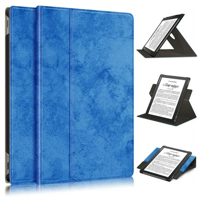 Case For Pocketbook 970 Tablet Case Soft Fabric 360 Degree Rotating Stand Smart Cover For PocketBook InkPad Lite PB970 970 Case Dark Blue-Fabric For Pocketbook 970