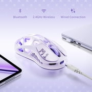 GravaStar Mercury M1 Pro Gaming Mouse – Lightweight 78g, PAW3395 26K DPI, 4K Polling, Tri-Mode, 200H Battery – Lavender Purple