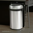 thumbnail image 6 of simplehuman 60 Liter / 15.9 Gallon Large Semi-Round Open Top Trash Can, Commercial Grade Heavy Gauge Brushed Stainless Steel, 6 of 7