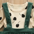 thumbnail image 5 of Toddler Kid Baby Girl Clothes Sets Long Sleeve Polka Dot Tops+Strap Bib Dress Fall Outfit Set 2pcs, 5 of 8
