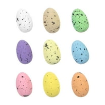 MOQLOM Mini Easter Foam Eggs, 9pcs Speckled Eggs Ornaments, Fake Artificial Small Spring Eggs Craft for Table Easter Basket Stuffers Vase Fillers Ornament, 0.79×1.18In