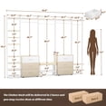 thumbnail image 4 of Aheaplus Durable Heavy Duty Garment Rack with 6 Drawers, Large Wall-Mounted Closet Organizer for Wardrobe, Bedroom, and Walk-in Closet, Natural+White, 4 of 8