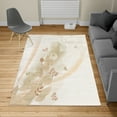 thumbnail image 2 of Floral Turkish Area Rug, Spring Themed Abstraction Butterflies Flower Petals and Tulip Leaves, Soft Carpet for Living Room Decor with Distressed Look, 6.6' X 9.6', White Khaki, by Ambesonne, 2 of 4