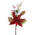 thumbnail image 1 of Vickerman L161287 Red Velvet Poinsettia Floral Spray - 17 in. - 3 Per Bag, 1 of 1