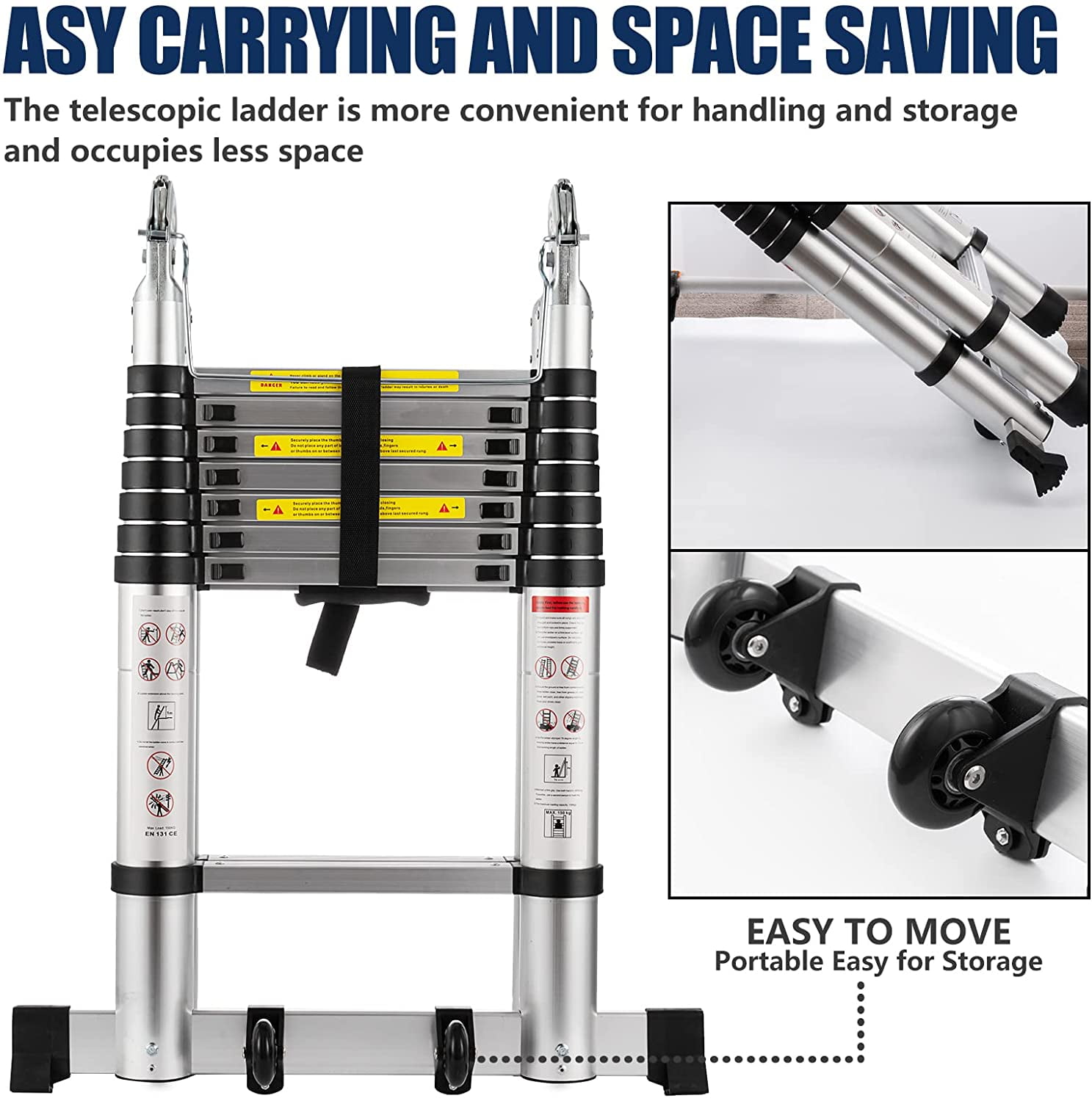 Buy SHZOND Telescoping Ladder, 16.5FT Telescopic Ladder with Safety