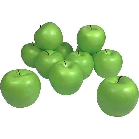 Nvzi-a Artificial Fruits Pack, Fake Fruit Set Foam Fruit for Decor, Decorative Fruit for Home Party Vase Fillers Photography Props (Green apple,10pcs)