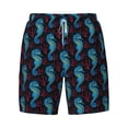 thumbnail image 4 of Lsque Mens Swim Trunks Blue Seahorse Pattern - Bathing Suit Compression Liner - Beach Swim Shorts Swimwear - (S-3XL) - Stretch Quick Dry -Small, 4 of 9