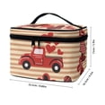 thumbnail image 6 of HELLHERO Heart-Shaped Truck Pattern Travel Cosmetic Organizer Bag Brush Slots Portable Polyester Portable and Durable for Women & Men, 6 of 6