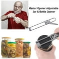 thumbnail image 2 of Adjustable Stainless Steel Can Opener,Adjustable Multifunctional Stainless Steel Can Opener,Jar Opener for Weak Hands,Longer Handheld Bottle Opener for Any-Size lids (1, 9 in), 2 of 5