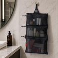 thumbnail image 5 of Hanging Toiletry Bag, Lightweight Roll-Up Travel Organizer with 3 Mesh Zipper Compartments, Water-Resistant Makeup Storage for Camping & Travel, 5 of 7