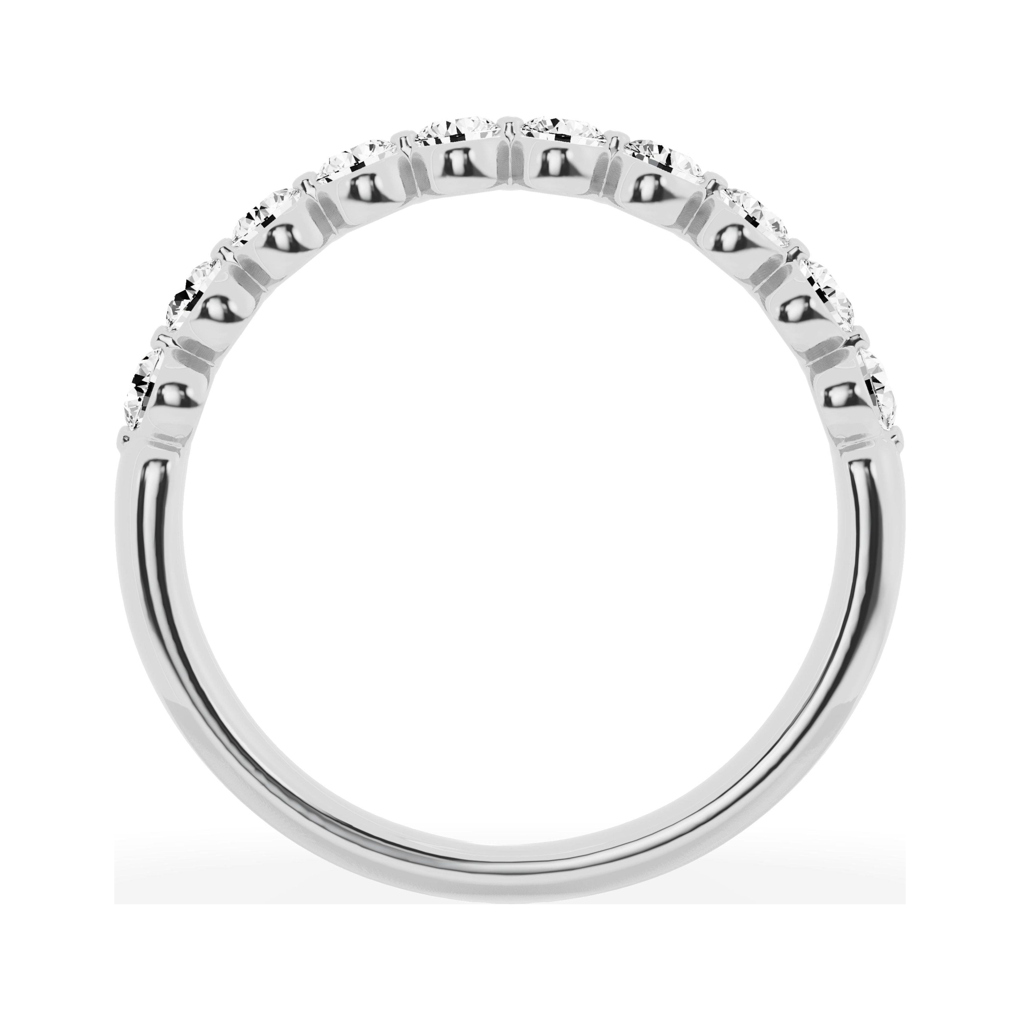 Unique Moments 1/2 Ctw Diamond Wedding Ring Stackable Womens Anniversary Band 10K White Gold