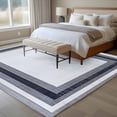 thumbnail image 5 of Area Rug 72×108in, Retro Minimalist Geometric Art Floor Carpet Living Room Rug, Vintage Farm Gray Square Non-Slip Welcome Mat Indoor Rugs for Bedroom Dining Room, 5 of 9