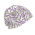 thumbnail image 3 of Pofeuu Lavender Flowers Print Beanie Hat for Men and Women Winter Warm Hats Knit Slouchy Thick Skull Cap, 3 of 7