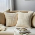 thumbnail image 2 of Unique Bargains Pack of 2 Corduroy Decorative Throw Pillow Covers Beige 18" x 18", 2 of 6