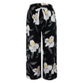 thumbnail image 5 of GZWYHT Wide Leg Pants,Flowy Pants,Women's Pajama Pants Comfy Printed Wide Leg Pants Bow Elastic Waist Long Pj Bottoms,Pajama Pants,High Waisted Pants,Palazzo Pants,Black,One Size, 5 of 9