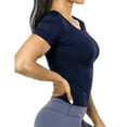 thumbnail image 2 of Yesfashion Workout Crop Tops For Women Short Sleeve Workout Shirts For Running Gym Yoga Athletic Exercise, 2 of 5