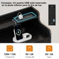 thumbnail image 4 of Comoda Cajonera para Recamara - 6 Cajones De Tela con Parte Superior de Madera y Marco De Acero Plegable - Mueble Organizador con cajonera para Ropa - Luces LED - Estación de Carga, 4 of 6