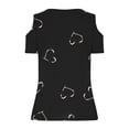 thumbnail image 4 of EINCcm Sexy Cold Shoulder Tops for Women 2024 Summer Short Sleeve Tshirts Blouses Ladies Tunic Tops, 4 of 5