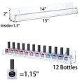 thumbnail image 3 of FEMELI Nail Polish Wall Rack 6 Shelves, 15 Inch clear Acrylic Nail Polish Organizer for 66-90 Bottles, Multi-Purpose Acrylic Floating Shelves (15 Inch, clear), 3 of 5