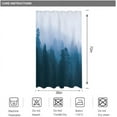 thumbnail image 3 of Small Stall Mens Shower Curtain for Bathroom Decor 36Wx72H Narrow Half Rv Nature Blue Misty Tree Mountain Foggy Woodland Art Printed Fabric Polyester Waterproof 7 Pack Plastic Hooks, 3 of 6