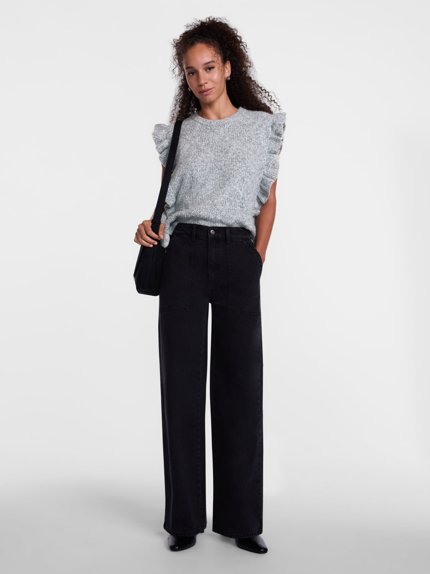 Scenario Women's Ruffle Sweater Vest, Sizes S-XXXL