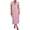 Blush Pink, variant on Women's V-Neck Puff Short Sleeve Midi Dress with Smocked Bodice and Zipper Detail 100% Polyester Everyday Wear