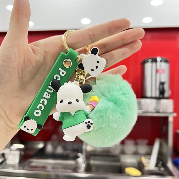 LLavero de Sanrio Kawaii, colgante de muñeco Pochacco de dibujos animados, llavero de coche, adornos para mochila, accesorios, regalos de joyería para amigos xuanjing unisex