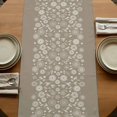 thumbnail image 5 of Table Runners 108 Inches Long Dress Scarves, Japanese Farmhouse Coffee/Dining/Kitchen Table Runner for Living Room, Grey Simple Traditional Flowers Leaves Pattern 13x108 Inch, 5 of 9