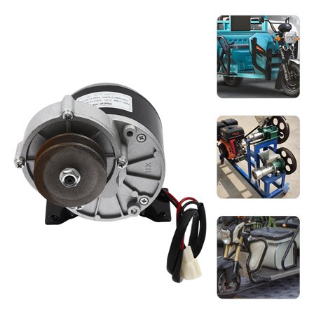 250W Electric Gear Reduction Motor with Belt Pulley for Scooters, E-bikes, Electric Cars, Tricycles 12V DC