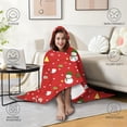 thumbnail image 4 of Wearable Blanket,Red Christmas Snowman Pattern Hooded Wearable Sherpa Blanket for Adults & Teens,Winter Poncho Shawl Wrap Cape Thick Warm,50"x60", 4 of 5