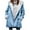 Sky Blue, variant on Hvyesh Sherpa Fleece Jackets for Women Plus Size Winter Hoodies Classic Fit Fleece-Liend Hooded Parka Faux Suede Long Pea Coat Outerwear