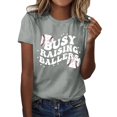 thumbnail image 1 of adviicd T-Shirts à Manches Courtes pour Femmes T-Shirt pour Femmes Décontracté en Coton à Manches Courtes Col en V T-Shirt Graphique Hauts Tees Gris,m, 1 of 5