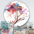 thumbnail image 3 of Designart 'Abstract Handpainted Red Flowers' Farmhouse Metal Circle Wall Art, 3 of 3