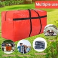 thumbnail image 3 of Zippered extra big storage bag travel, bed storage, university moving more and heavy type foldable transport bags (orange, 1 pack), 3 of 5