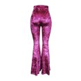 thumbnail image 5 of hotojiny Womens Velvet Flare Pants Elastic High Waist Pull On Bootcut Pants Wide Leg Stretch Bell Bottom Trousers, 5 of 6