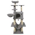 thumbnail image 1 of Gymax 63'' Large Cat Tree for Indoor Cats w/Plush Top Perch Condo Hammock Basket Bed Light Grey, 1 of 9