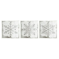 Seasonal Winter Snowflake Snow Shapes Holiday Graphic Art Unframed Art Print Wall Art, Set of 3