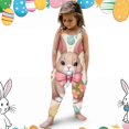 thumbnail image 2 of Mercatoo Little Girls Sleeveless Jumpsuit Cute Bunny Easter Outfit Toddler Girl Overalls One 𝐏iece Romper Baby Spring Clothes, 2 of 5